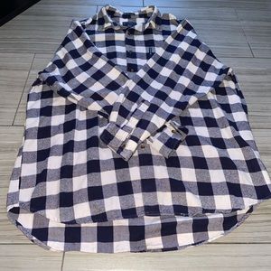 Oversize Abercrombie & Fitch flannel shirt Country clothing line XL navy &white
